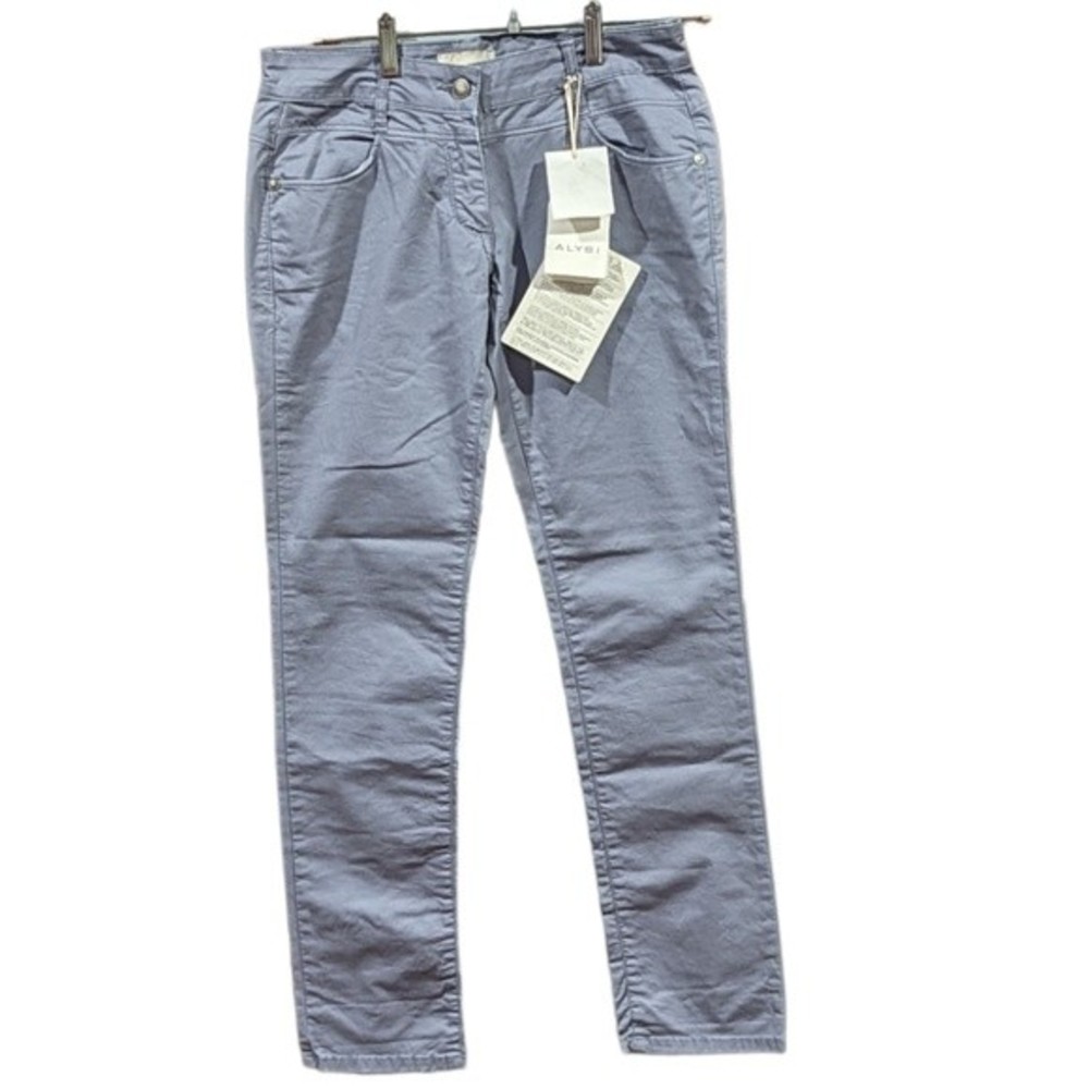 Alysi Cotton Mid Rise Straight Leg Chino Pants Size 29 Gray
